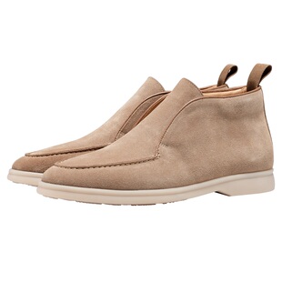 Truffaut男士时装靴反绒皮沙漠靴男真皮休闲复古短靴翻毛皮靴冬季