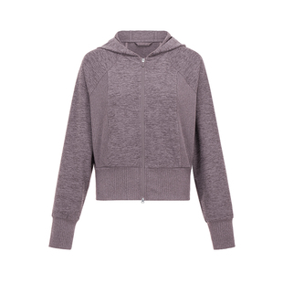 Creamy 奶霜韧绵密亲肤罗纹拼接连帽瑜伽外套MAIAACTIVE 61JK08