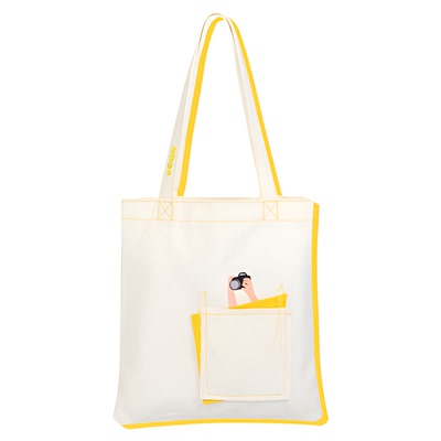 尼康原创品米色帆布包