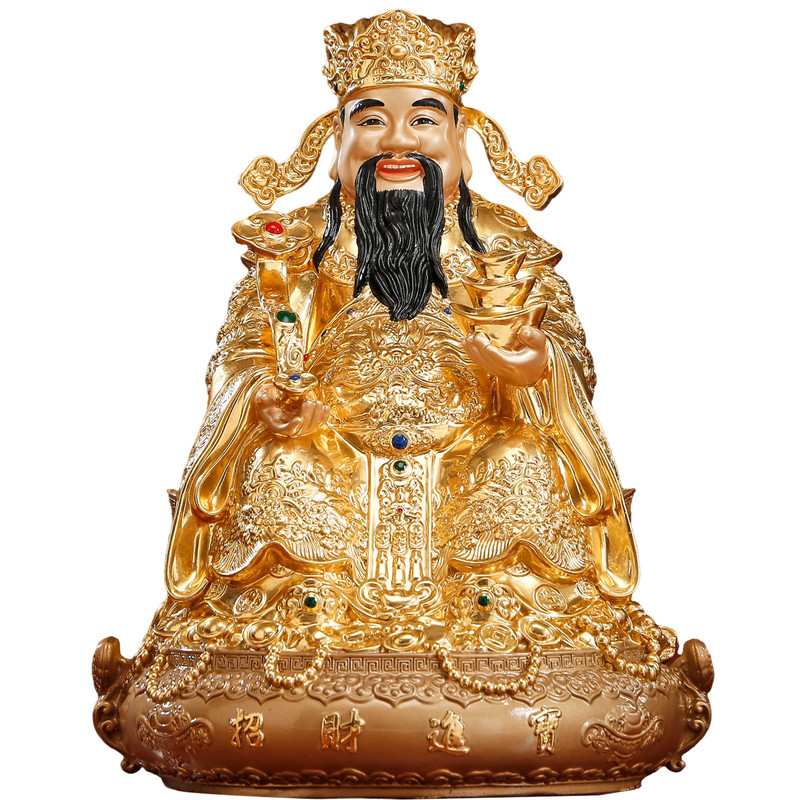 纯铜贴金财神爷供奉神像招财摆件