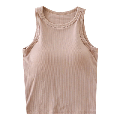 带胸垫防凸点罩杯一体女士背心