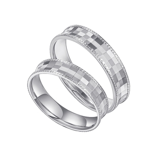 TSL谢瑞麟铂金对戒情侣结婚对戒车花工艺指环男女BF530-BF531