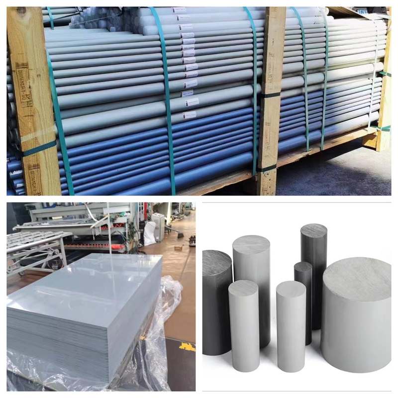 聚氯乙烯板材 盖尔CPVC棒灰色CPVC圆棒耐强酸碱深灰色PVC-U棒材