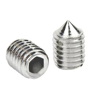 英制304不锈钢尖头机米内六角紧定螺丝顶丝美制基米无头止付螺钉