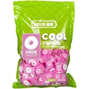 澹叠无糖蜜桃乌龙味750克/袋大约500颗 零食糖果 有个圈的薄荷糖