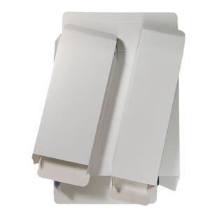 1现货小白盒扁纸盒双开口白卡纸盒通用纸盒普通包装盒手工盒