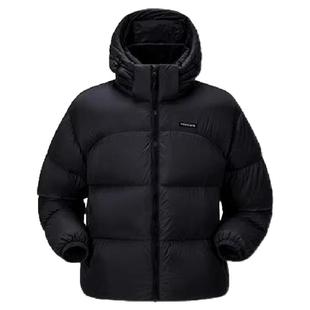 企鹅热能户外黑色羽绒服2026秋冬运动加厚连帽面包服短款男女外套