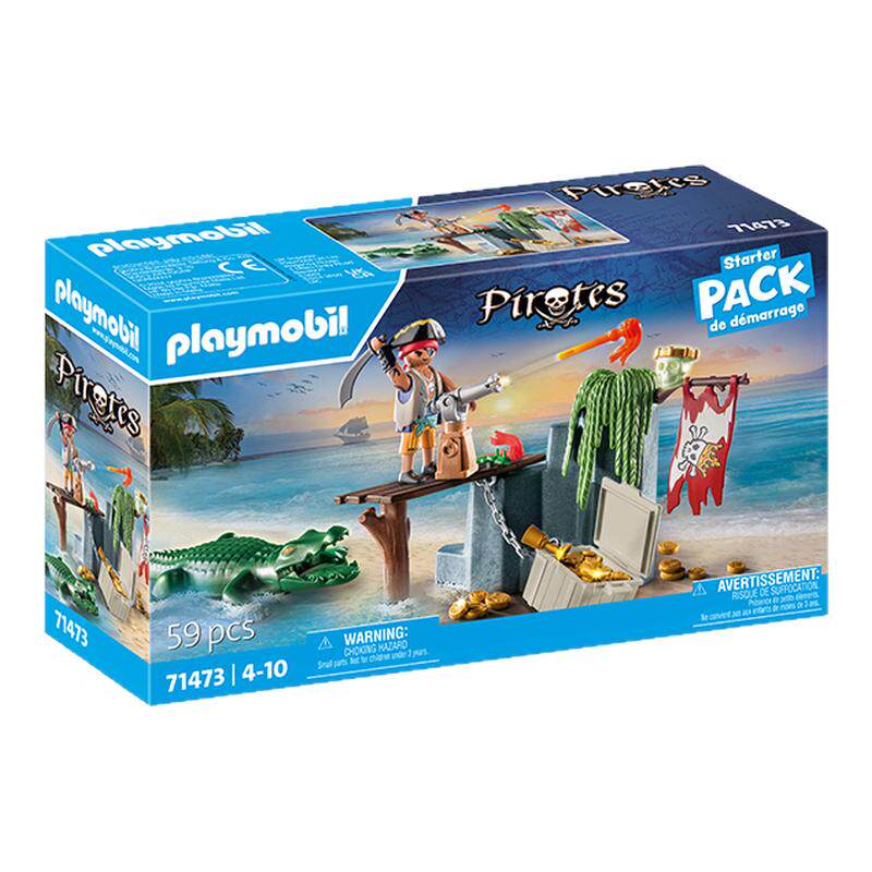 playmobil摩比世界娃屋玩具过家家礼品海盗与鳄鱼礼物71473积木