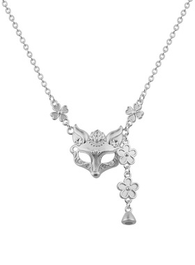 顺庆银楼足银9999百面小狐狸项链