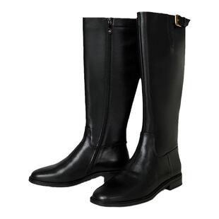 【都市漫游】百思图冬商场骑士靴加绒牛皮女小个子长筒靴A5206DG4