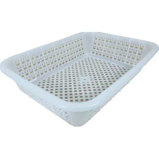 塑料篮子长方型厨房沥水收纳筐白色餐饮商用展示筐火锅串串收纳篮