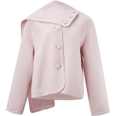 商场同款 宝姿PORTSPURE女装2025秋冬新品可拆卸围巾式毛呢大衣