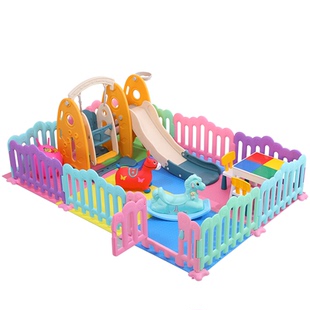 儿童乐园设备宝宝小型家庭家用游乐场室内滑滑梯秋千婴儿游戏围栏