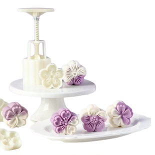 月饼模具新款绿豆糕点心辅食按压山药糕花烘焙手压式家用造型磨具