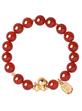 天然红玛瑙手串男女本命年手链