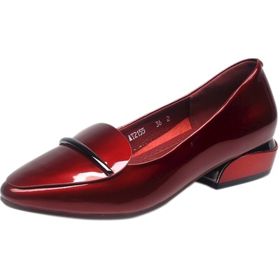 春季真皮女士韩版大码中跟单鞋