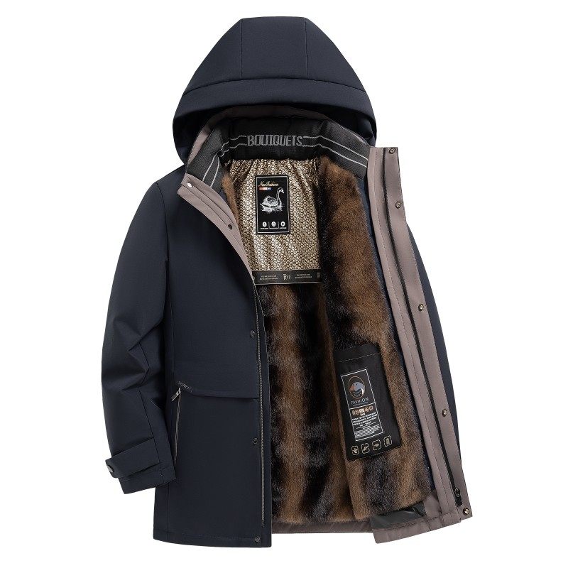 皮尔卡丹中老年高端鹅绒服外套