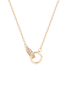 愿世间美好与你环环相扣项链女生