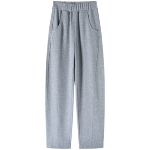 布琳达香蕉卫裤女2025秋冬新款宽松大码高腰加绒阔腿裤垂感拖地裤