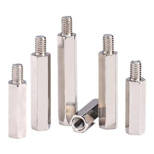 镀镍六角单头柱3M4M单头铁柱隔离柱铁柱单通六角螺柱机箱主板铜柱