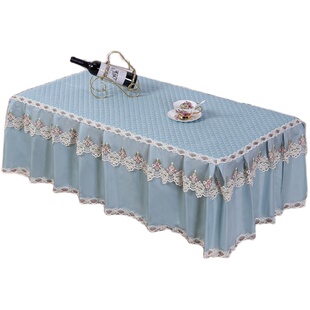 桌布布艺长方形客厅茶几罩套蕾丝餐桌套台布床头柜罩电视柜防尘套
