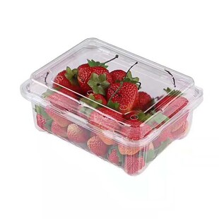 一次性透明塑料水果盒子包装盒草莓盒熟食生鲜托盘加厚果蔬烤鸭盒