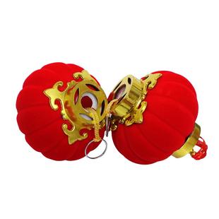 小灯笼串户外连串挂饰大红植绒灯笼节日喜庆装饰元旦场景布置灯笼