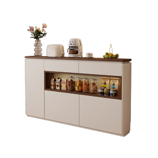 实木极简超薄餐边柜靠墙一体储物柜20cm极窄边柜厨房置物柜夹缝柜