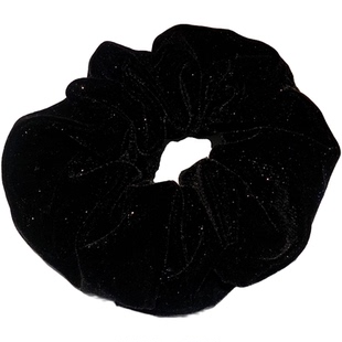 黑色丝绒细闪大肠圈女高级感后脑勺扎头绳气质秋冬2023新款发饰