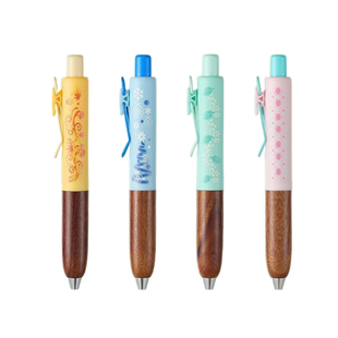 塔诺塞四季树中性笔小巧胖胖笔春夏秋冬潮流复古风檀木笔握进口笔芯按动水笔0.5黑色浓墨 樱花栀子花枫叶雪花