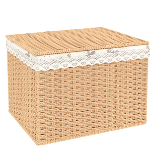 仿藤编收纳筐编织收纳箱衣服收纳盒衣柜置物筐玩具箱子超大整理箱