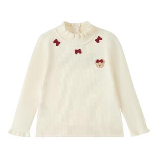 【5A抗菌】PawinPaw卡通小熊童装25年冬季新款女宝宝半高领毛衣