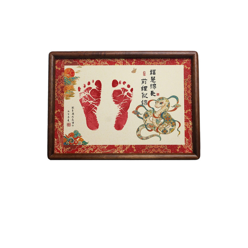 满月手印足印留念宝宝白天手足印画纪念品相框定制周岁手脚印婴儿