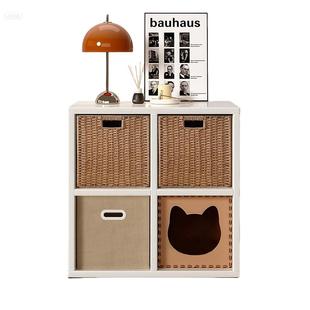 实木格子柜自由组合卡莱克日式八格柜床边隔断儿童书架落地置物架