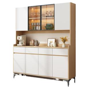 餐边柜靠墙一体家用客厅实木高柜子储物柜轻奢酒柜展示柜厨房橱柜