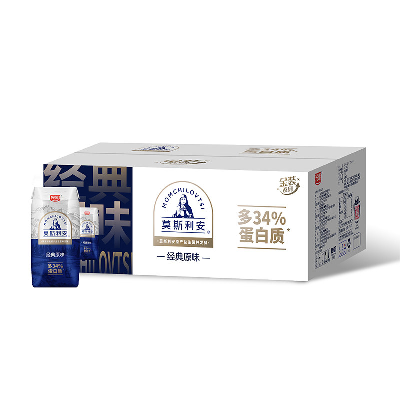 光明莫斯利安原味酸奶早餐奶金装酸奶200g*24礼盒装 斯秋实拍商品图