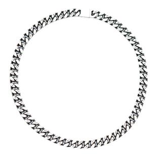 双面拉丝古巴项链男嘻哈女短同款磨砂刻字 cuban link 锁骨链