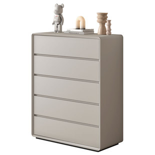 奶油风实木斗柜现代简约靠墙五斗柜家用客厅柜抽屉收纳卧室储物柜