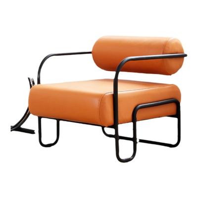 现代意式酒店沙发椅硅胶皮革会客商务洽谈咖啡厅久坐懒人沙发椅