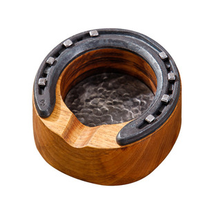 烟灰缸大烟槽实木质雪茄创意大号客厅办公室马蹄形灭烟缸简约摆件