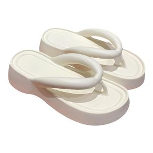 细细条 海边沙滩鞋女增高厚底人字拖女外穿夏季时尚防滑夹脚拖鞋