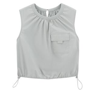 MOUSSY 春季城市户外风工装无袖衬衫上衣女028HSZ30-1491