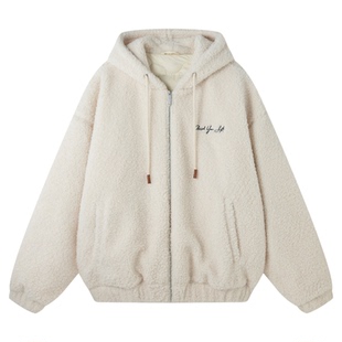 BJHG不计后果仿羊羔绒羽绒服男款冬加厚棉袄90白鸭绒羽绒服外套女