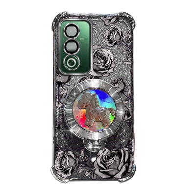 OPPOA3I新年款玫瑰印花手机壳oppoa3i旋转陀螺支架国风国潮全包防摔软边框防摔气囊闪粉渐变ins风网红爆款