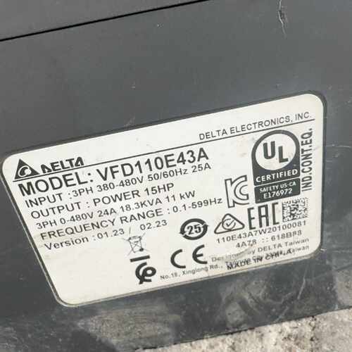 议价台达VFD110E43A三相变频器，功率11kw，380-