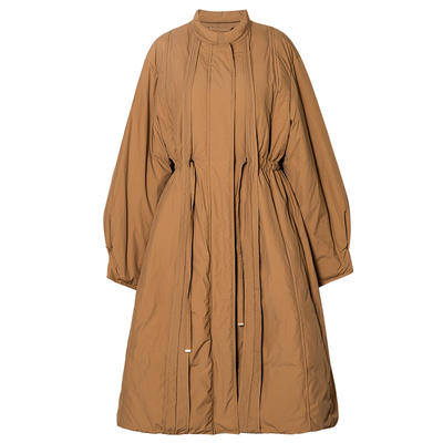 罗衣90%鸭绒保暖中长款羽绒服