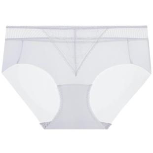 爱慕美体朗日格调内裤女棉质底裆性感蕾丝中腰平角裤AD230431