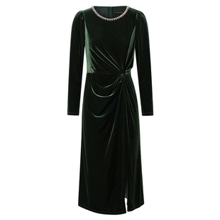 【进口浮光丝绒】La Koradior拉珂蒂通勤商场同款法式优雅连衣裙