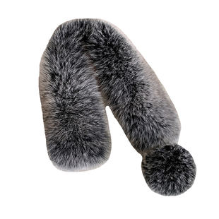 韩版狐狸毛双面围脖保暖毛绒围巾反面獭兔毛磁扣真毛毛纯色女秋冬