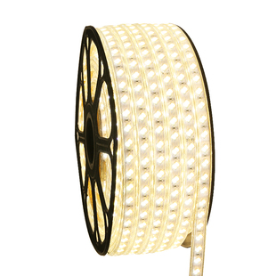 2835双排金黄光灯带220v超高亮 客厅吊顶暖黄色led光带户外防水灯